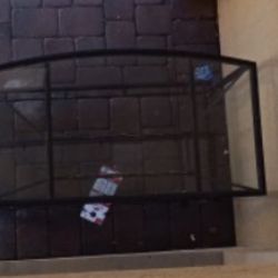 Glass And Brass Table - Wine Bottle Holder