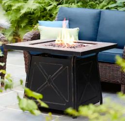 Hampton Bay Crossridge 30.00 in. W 50000 BTU coating Steel Propane Outdoor Fire Pit Table