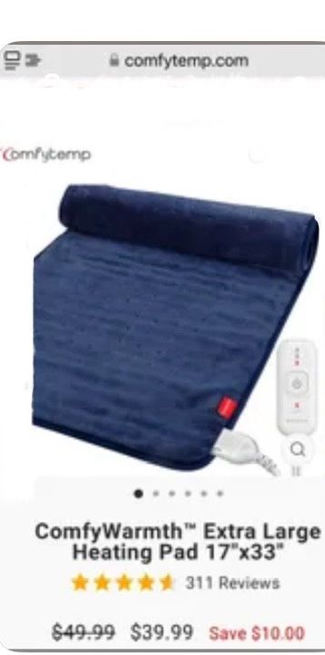 Comfy Temp -Extra Large Heating pad - Retail: $39.99 (wrapped In Plastic Inside Box) New— $12 Each - Grey