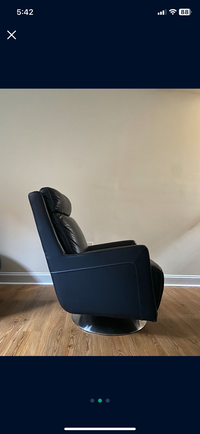 Black Leather 360 Chair
