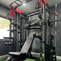 Smith Machine , Squat Rack , Leg Press , Leg Curl Add Weight Bench Adjustable Bench Olympic Barbell For Your Weights 