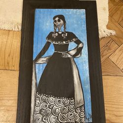 Catrina Hand Painting  Size 14x9