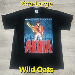 Vintage 1994 Akira Black Tee T-shirt XL Xtra-Large Anime Wild Oats (Action Figure Motorcycle Manga Dvd)