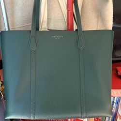 Tory Burch  Perry Tote Bag Leather Green