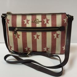 Coach Gallery File Bag With Stripe Star Print