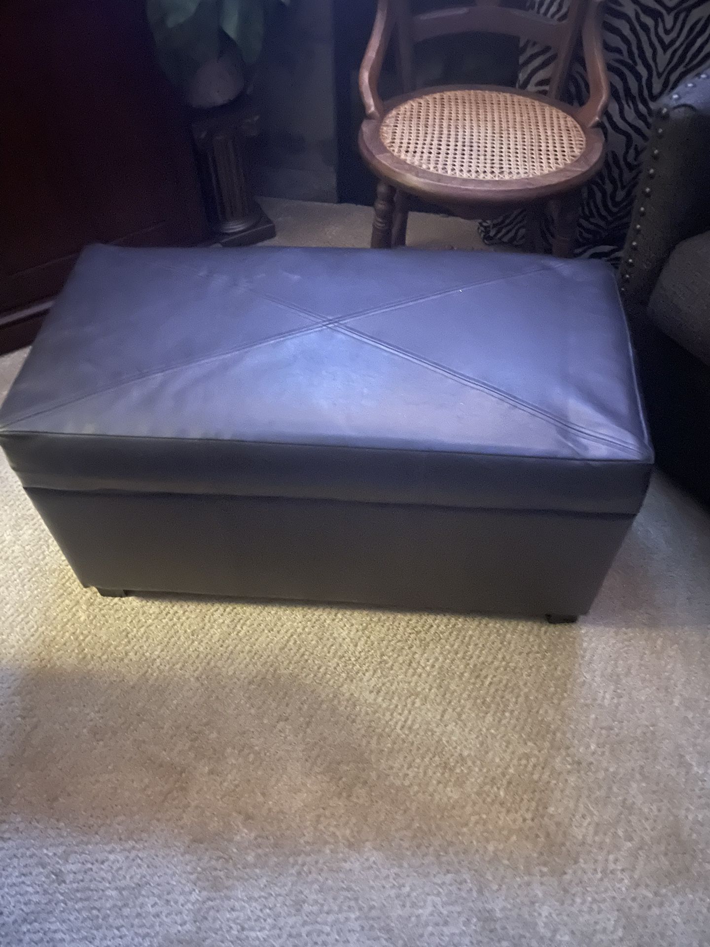 Hinged Top Storage Ottoman