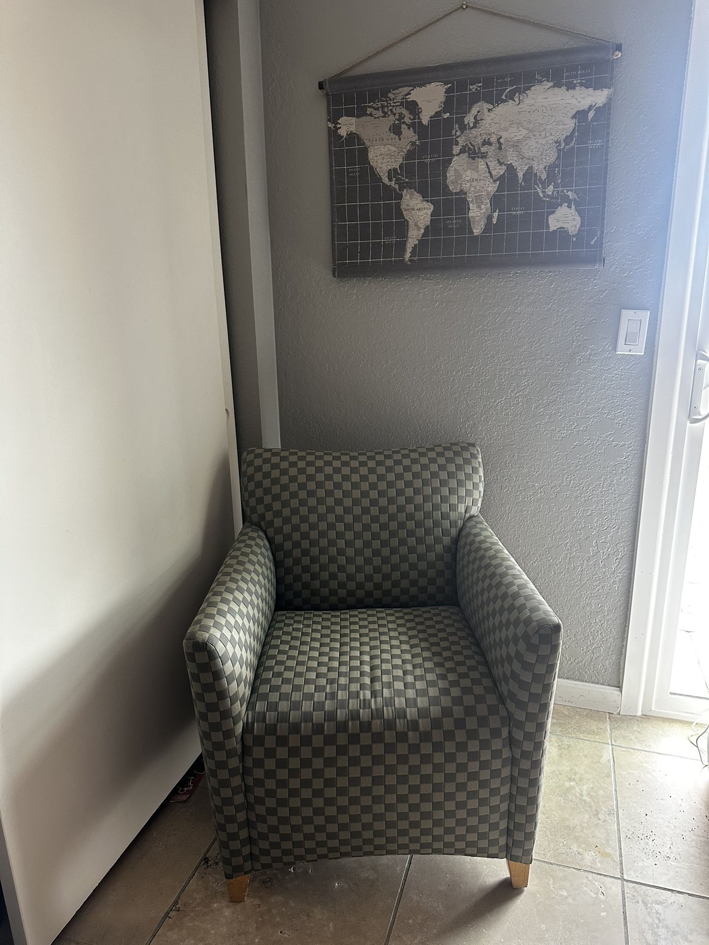 Accent Chair And Canvas Map