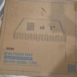 Blue 24 in. W x 24 in. L x 1 in. Thick EVA Foam Double-Sided T Pattern Gym Flooring Mat (6 Tiles/Pack) (24 sq. ft.)