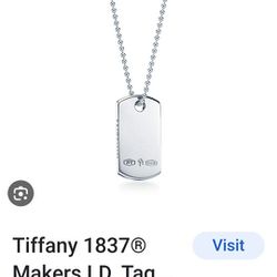 FOR HIM!!! TIFFANY & CO.  MAKERS I.D. TAG w/ 24" CHAIN! 