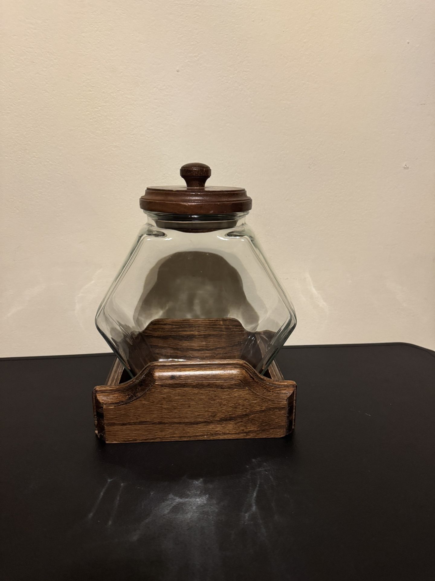 Vintage Glass Jar w/Stand