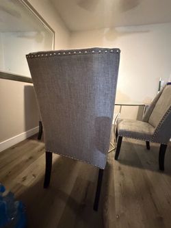 Round Glass Dining Table with 4 Chairs