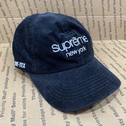 SUPREME BLACK GORE-TEX CORDUROY CAMP CAP