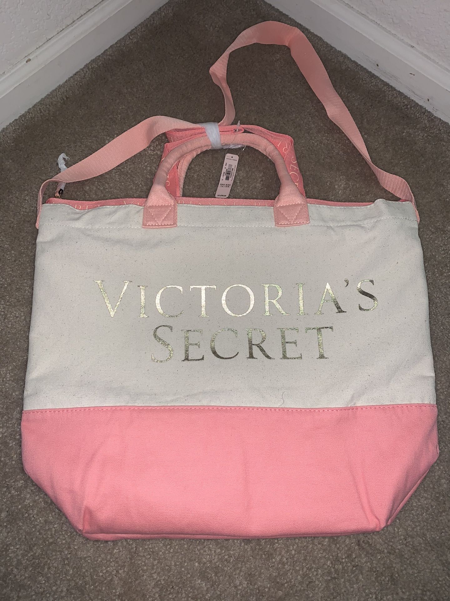 Victoria’s Secret Beach Cooler 2in1 Insulated cooler pink canvas Tote