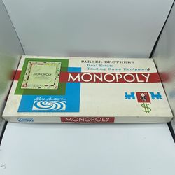 VINTAGE 1961 MONOPOLY BOARD GAME PARKER BROTHERS Real Estate Trading Equipment