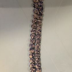 Vintage Blue And White Mottled Bead Strand Necklace