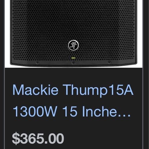 Thump15A 1300W 15”powered Loudspeaker 