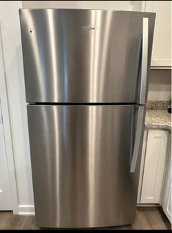Very clean, stainless steel fridge for sale