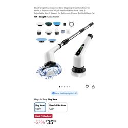 Brand new Electric Spin Scrubber, Cordless Cleaning Brush Scrubber for Home, 8 Replaceable Brush Heads-90Mins Work Time, 3 Adjustable Size, 2 Speeds f