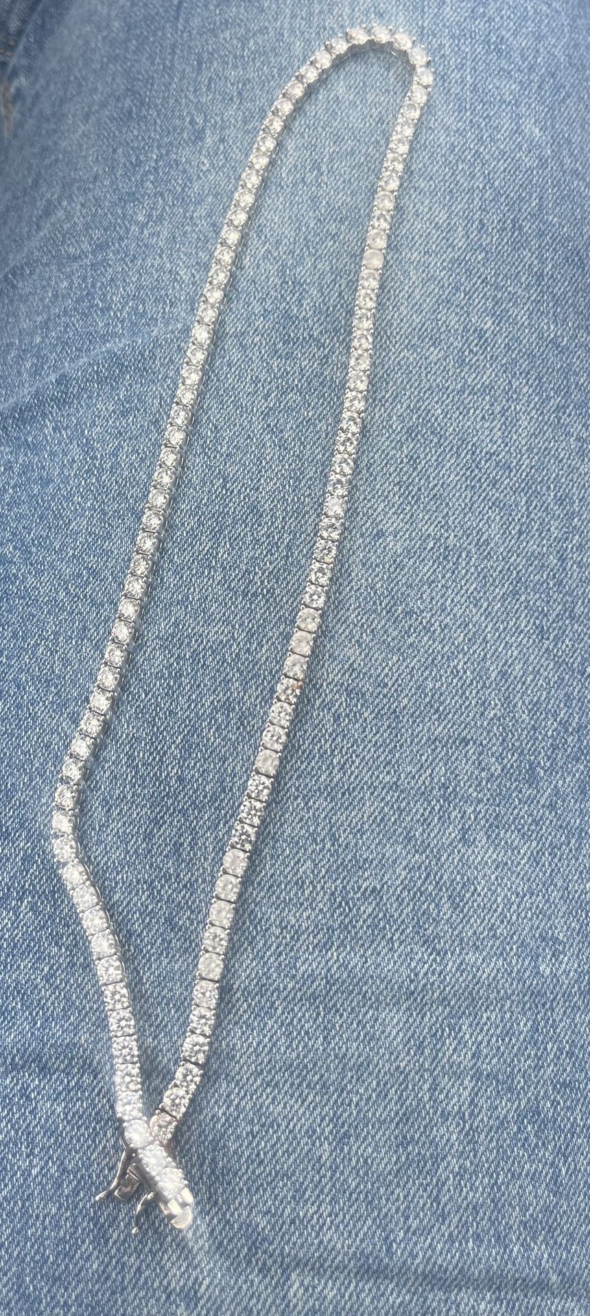 18“ 4 mm 925 Silver Moissanite Tennis Chain