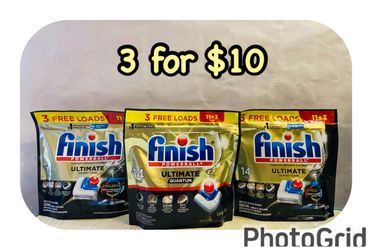 (3) Finish Powerball Automatic Dishwasher Detergent, 14 tabs each bag. 3 for $10‼️