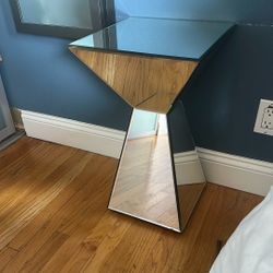 Modern Mirrored Side Table 