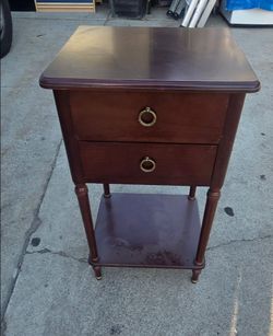 Wood Nightstand with Two Drawers