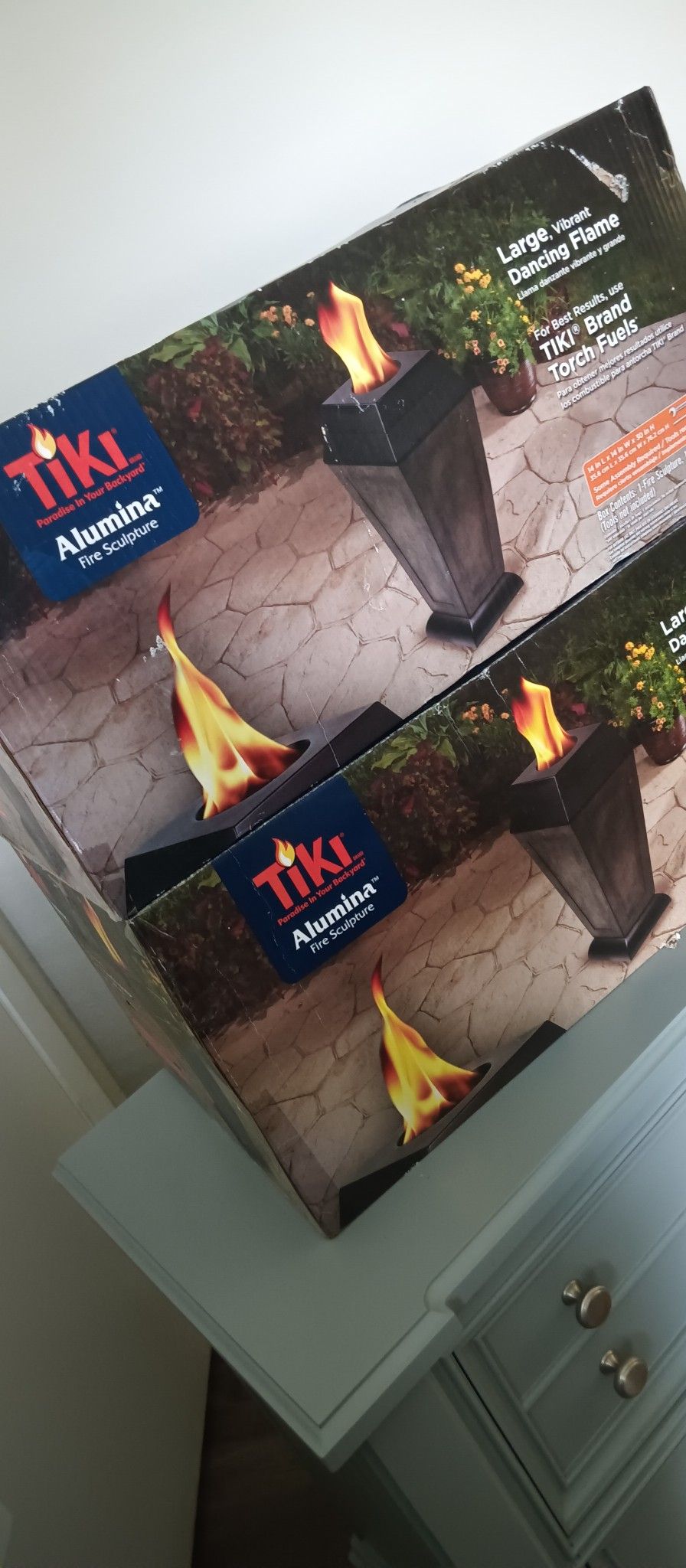 Pair of tiki torches dancing flame tools not included