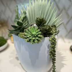 Artificial Flower Arrangement With White Vase 