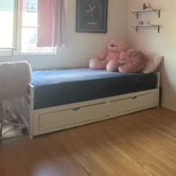Extendable Pine Trundle Bed Daybed w/ Underbed Storage, White, Twin to King Daybed