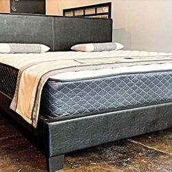 Brand New Queen Size Platform Bed With Plush Mattress (Free Delivery)