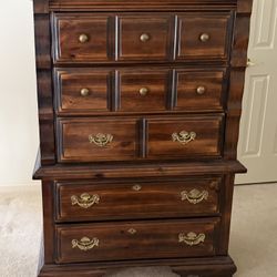 1970s Wood Bedroom Furniture (chest, desk, headboard)