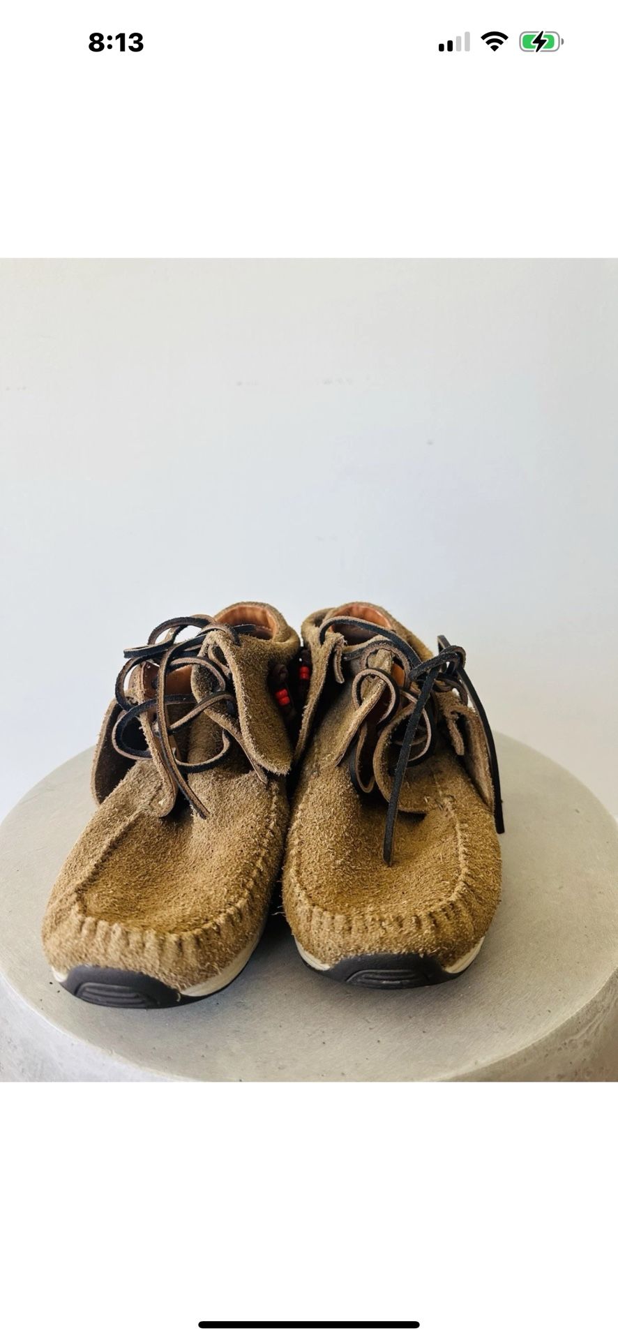 Visvim FBT Lhamo-Folk Brown Suede Moccasins