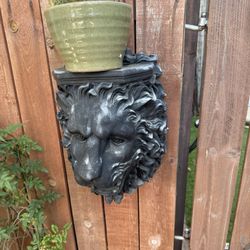 Lion Decor One Iorn Door Knocker And Two Large Fiberglass Wall Lions 