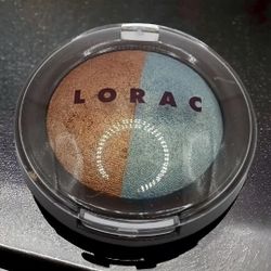 LORAC Baked Eye Shadow Duo TEASE ME 0.12 OZ / 3.5 G Colors Copper Metallic Blue 