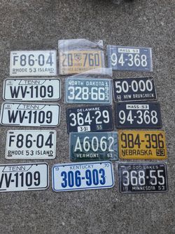 Vintage bicycle licence plates over 200 to chose from from 5.00 and up to 8.00 each see our other items on my sight