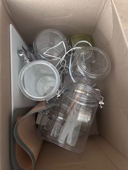 Clear Plastic Airtight Storage Jars with Clamp Lids