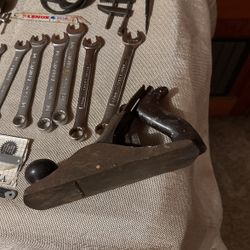 Miscellaneous tools, planer clamps, wrenches, saws, testers