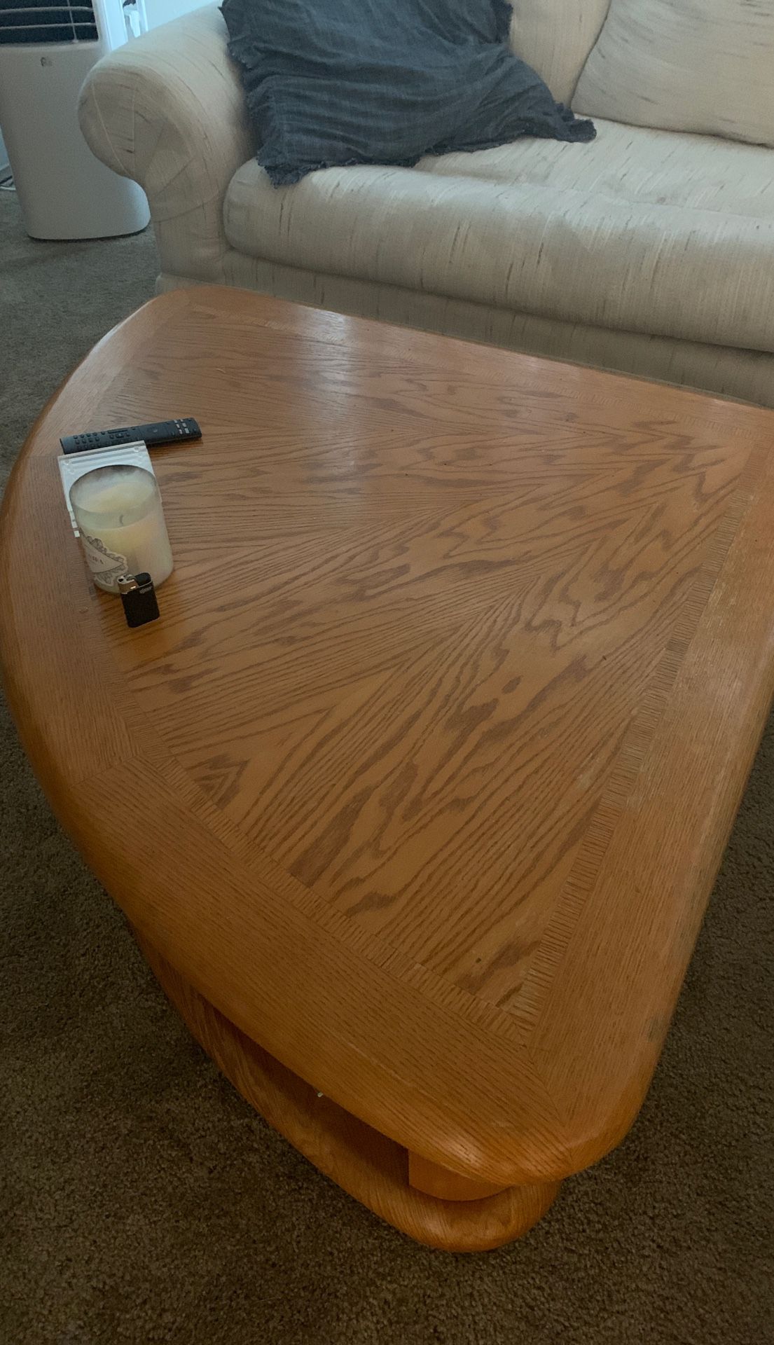 Oak coffee table adjustable