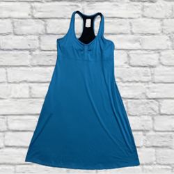 The North Face Abby Racerback Dress Built In Sports Bra Turquiose Size L Women’s