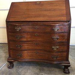 Skandia Mahogany Serpentine Secretary Desk