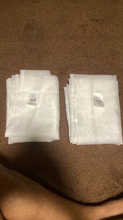 Brand new set of white curtains 27.5 inches into 84 inches