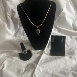 Necklace, Pendant And Earring Set 14k 