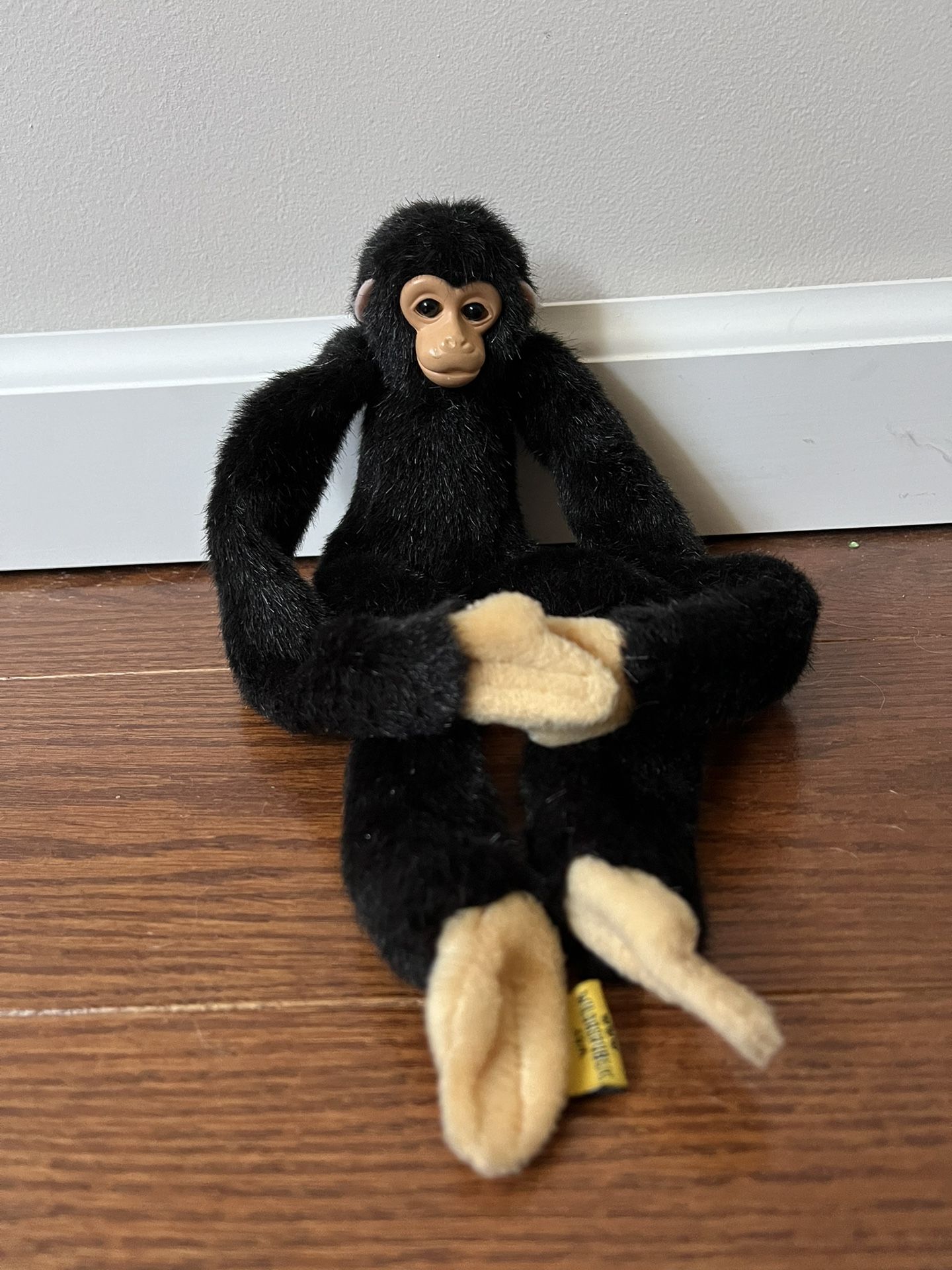 1998 Wild Republic 20” Plush Hanging Monkey Black Chimpanzee Stuffed