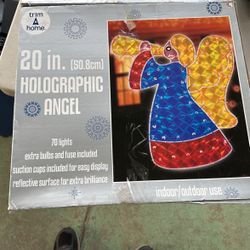 2 X Older Outdoor Holographic Christmas Angel 20” New In Box