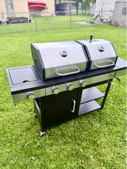 3-Burner with Gas and Charcoal Grill Combo