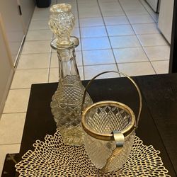 Crystal Glass vintage Bar set & Coasters  $20 for ALL