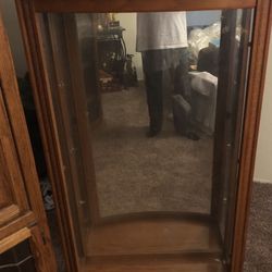 Wood Cabinet With Shelves And It Lights Up
