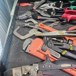 Various Hand Tools Vises Grips Pliers