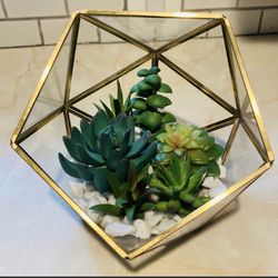 FAUX SUCCULENTS TERRARIUM 