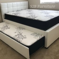 Fulltwin White Trundl3 W Orthopedic Matres!!!!